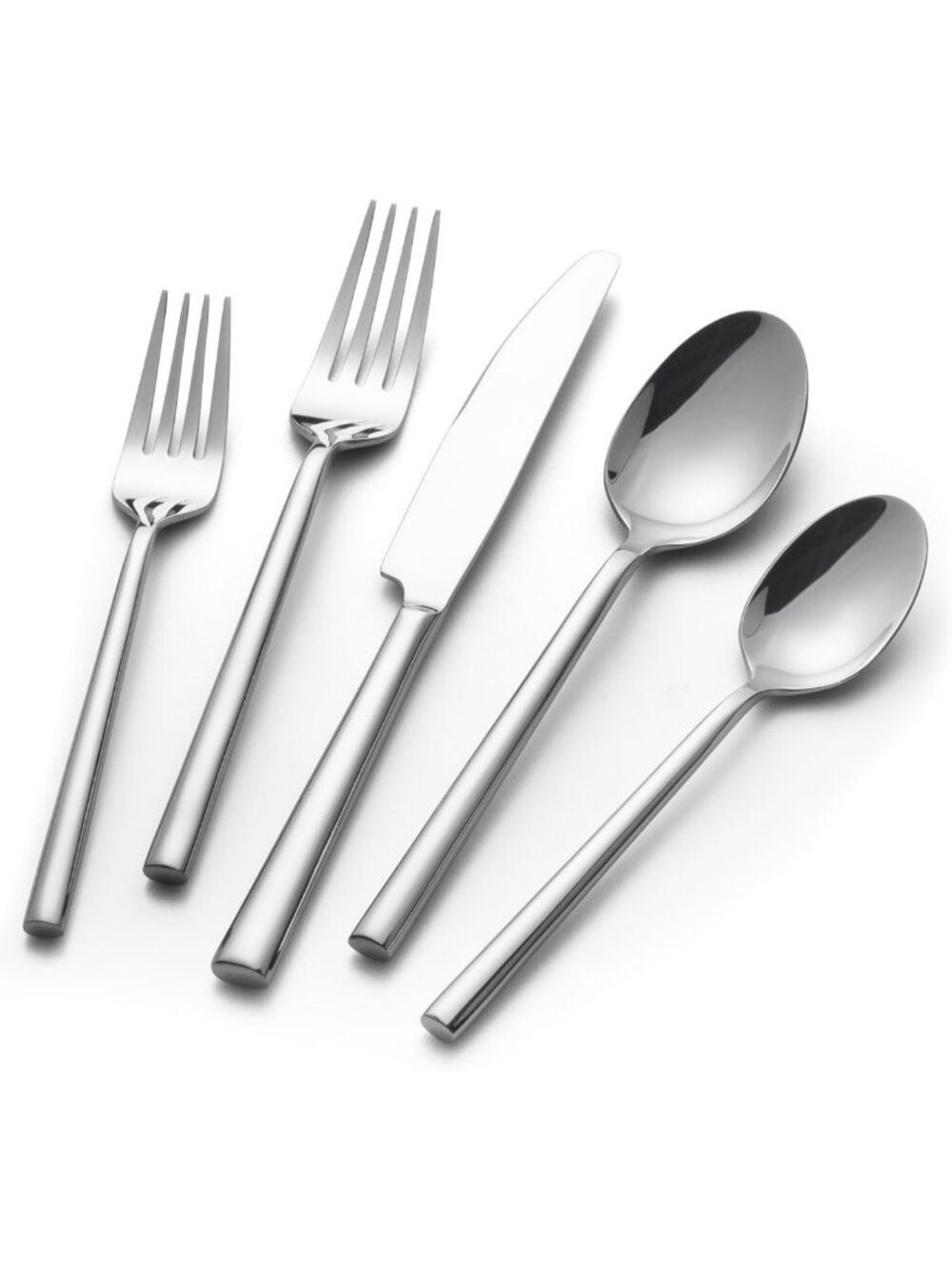 60-Piece Stainless Steel Flatware Set, Service for 12, Mirror Finish, Dishwasher